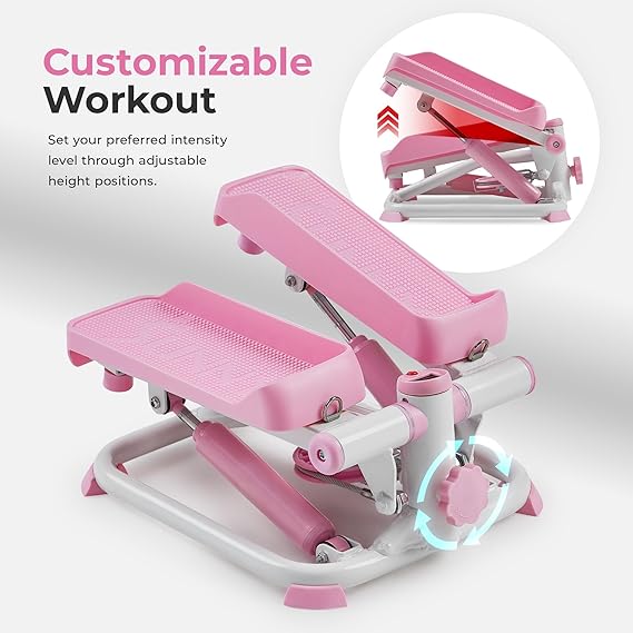 Sunny Health & Fitness Smart Mini Steppers for Exercise at Home Stair Step Stepper Full-Body Workout Gym Equipment.