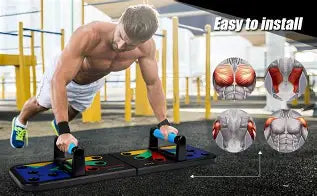 Push Up Board Multi-function Pushup Bars Handles Portable Foldable Workout Exercise Fitness Calisthenics Equipment at Home Office Floor Gym Accessories for Men and Women